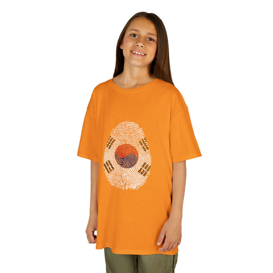 SOUTH KOREA Fingerprint flag Soccer World Cup Fan T-Shirt (KIDS - UNISEX)
