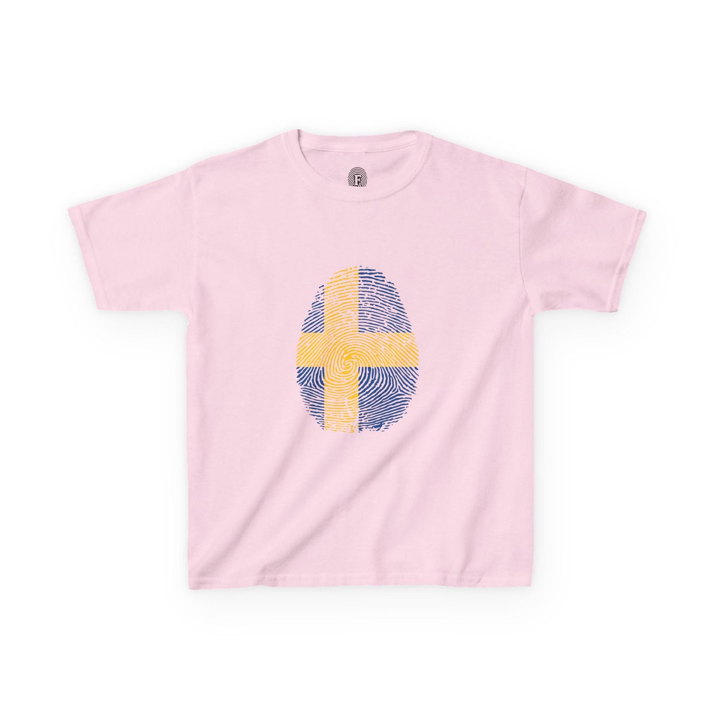 SWEDEN Fingerprint flag Soccer World Cup Fan T-Shirt (KIDS - UNISEX)
