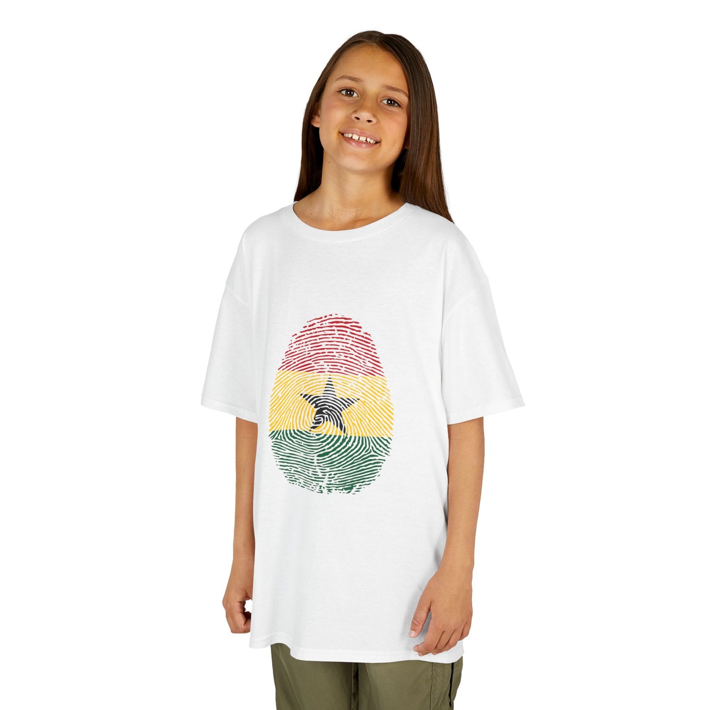 GHANA Fingerprint flag Soccer World Cup Fan T-Shirt (KIDS - UNISEX)