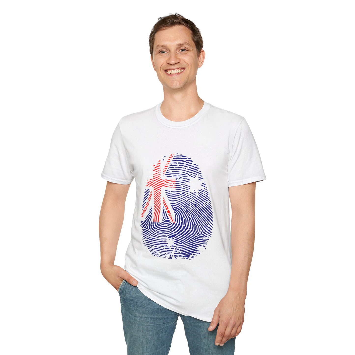 AUSTRALIA Fingerprint flag Soccer World Cup Fan T-Shirt (MEN)