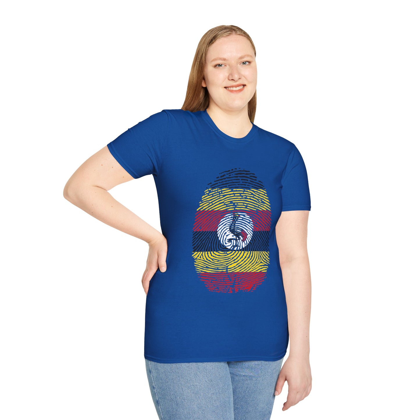 UGANDA Fingerprint flag Soccer World Cup Fan T-Shirt (WOMEN)