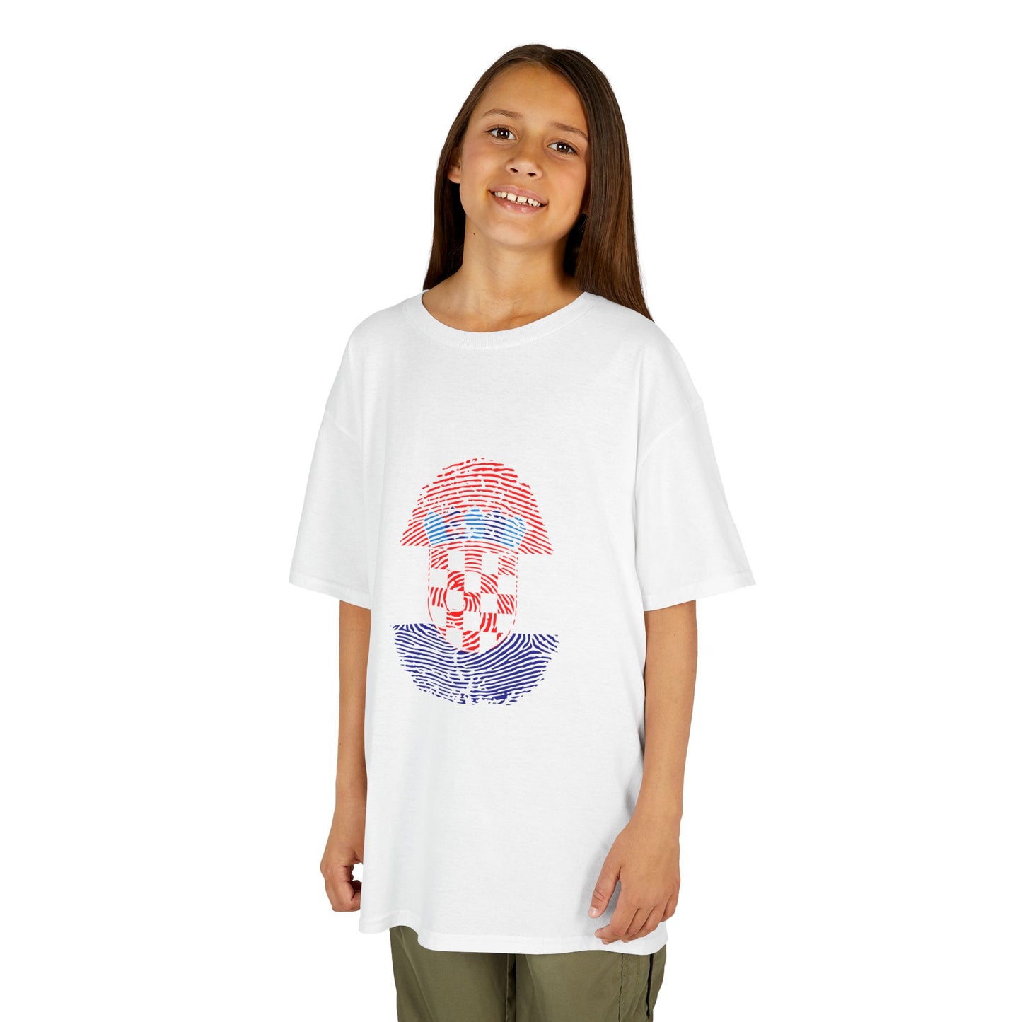 CROATIA Fingerprint flag Soccer World Cup Fan T-Shirt (KIDS - UNISEX)