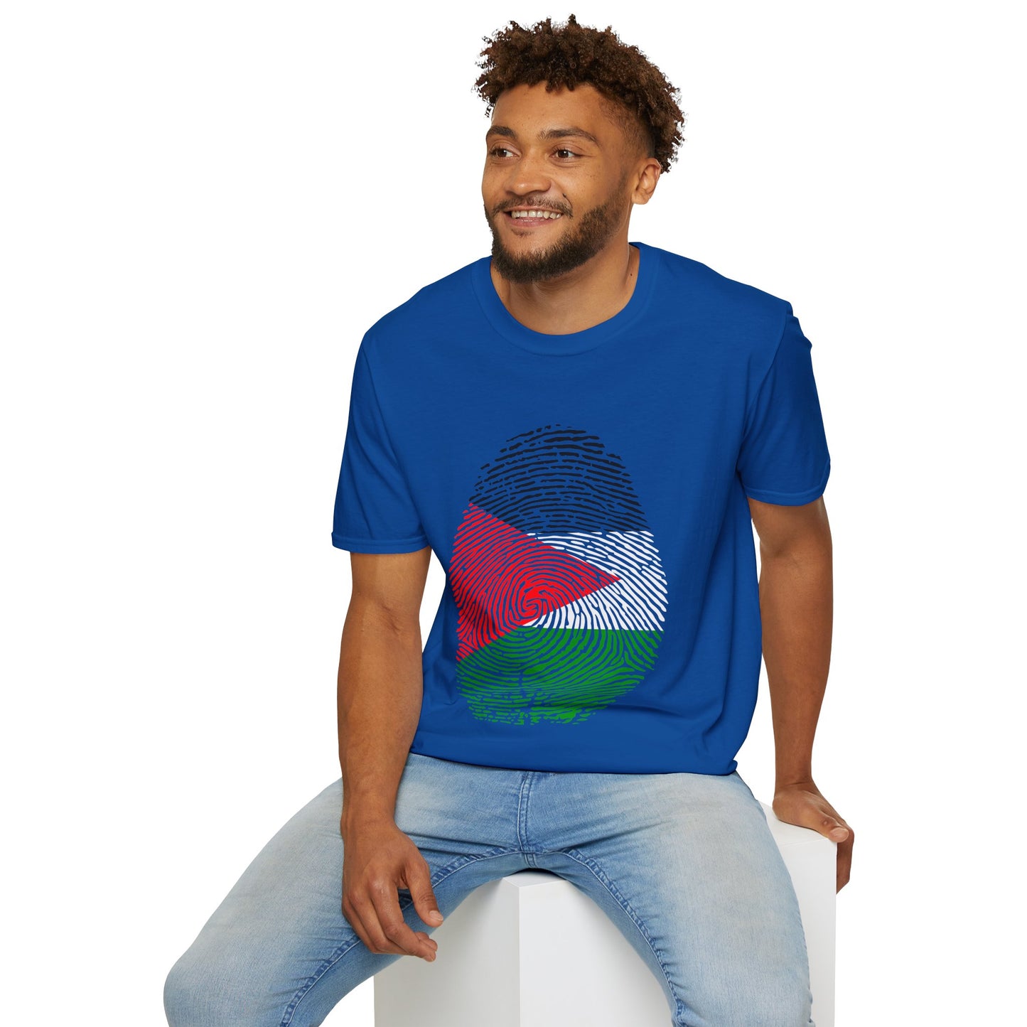 PALESTINE Fingerprint flag Soccer World Cup Fan T-Shirt (MEN)