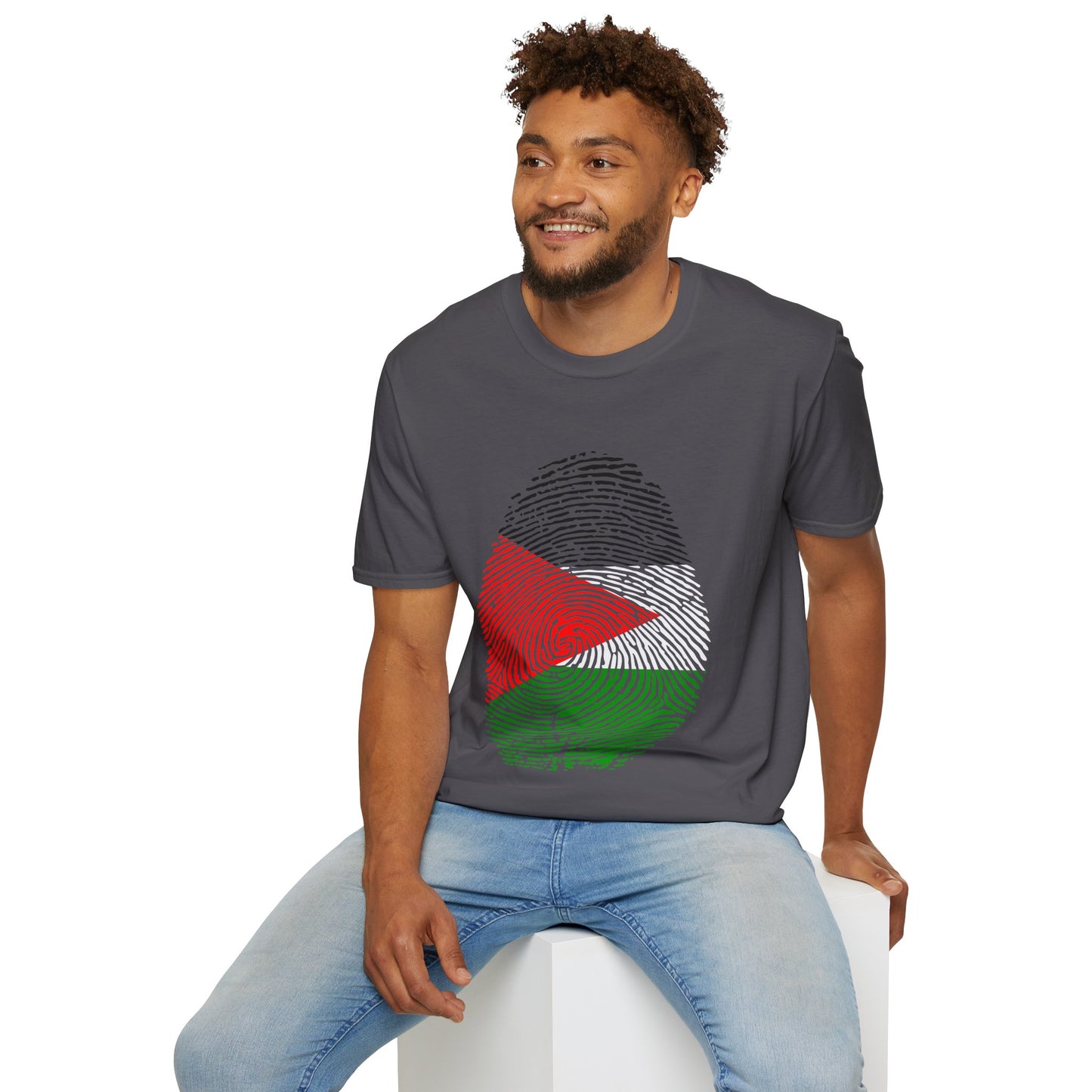 PALESTINE Fingerprint flag Soccer World Cup Fan T-Shirt (MEN)