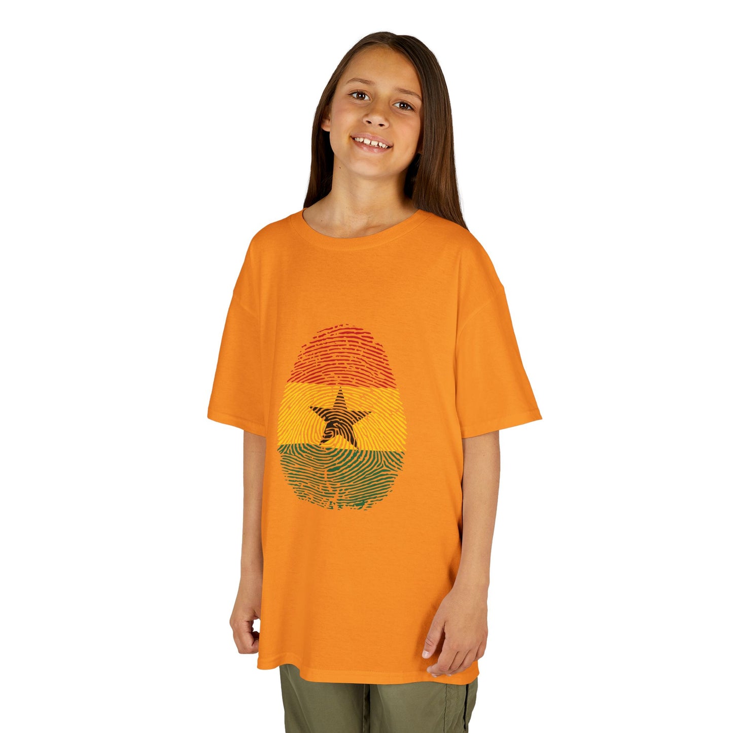 GHANA Fingerprint flag Soccer World Cup Fan T-Shirt (KIDS - UNISEX)