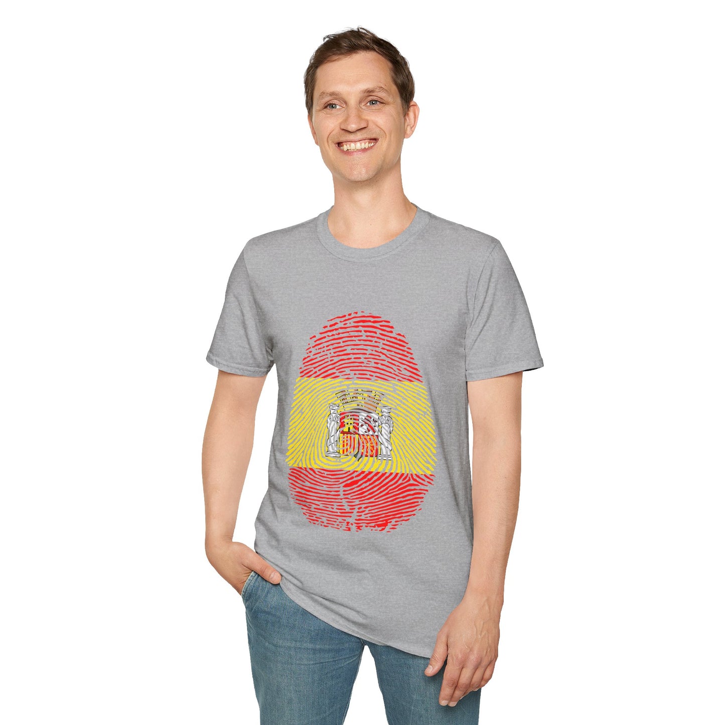 SPAIN Fingerprint flag Soccer World Cup Fan T-Shirt (MEN)