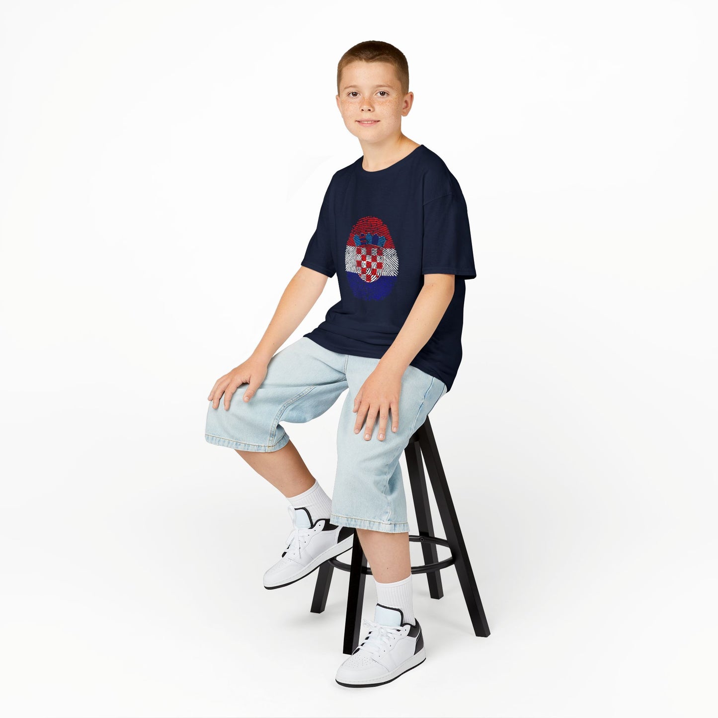 CROATIA Fingerprint flag Soccer World Cup Fan T-Shirt (KIDS - UNISEX)