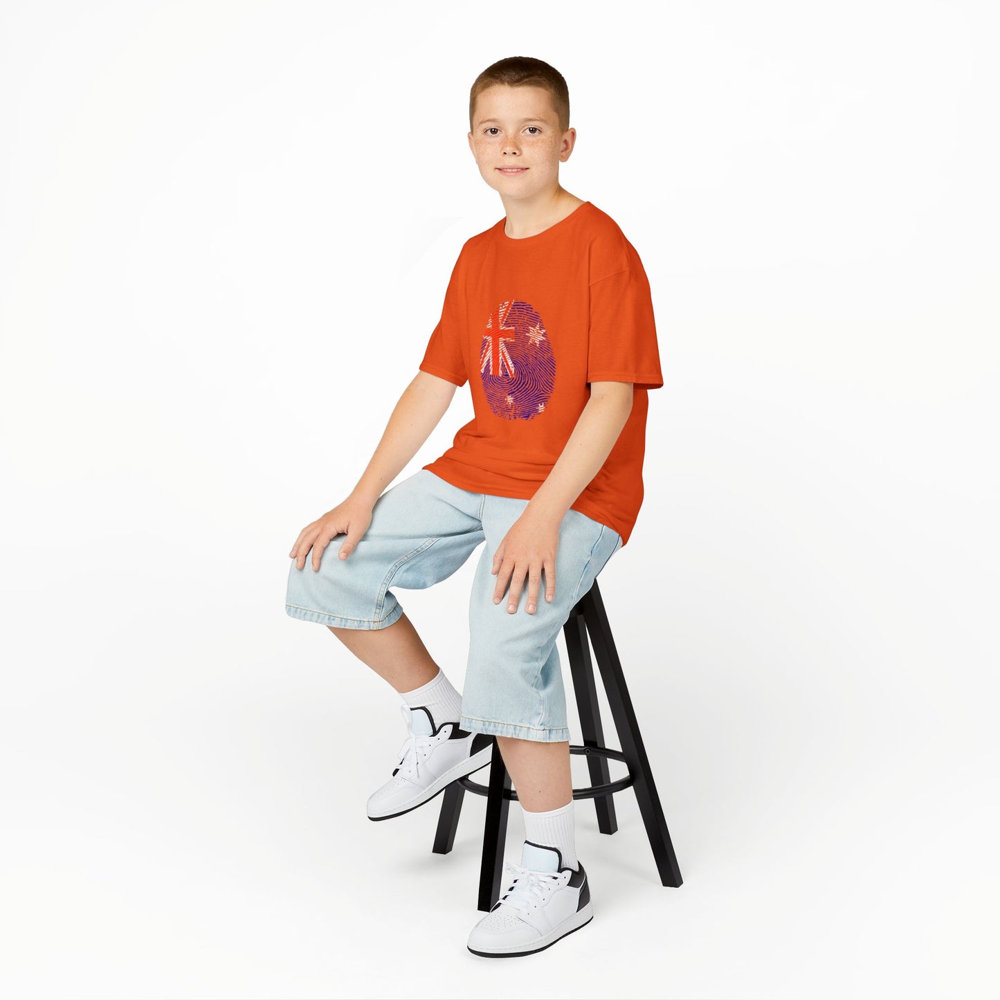 AUSTRALIA Fingerprint flag Soccer World Cup Fan T-Shirt (KIDS - UNISEX)