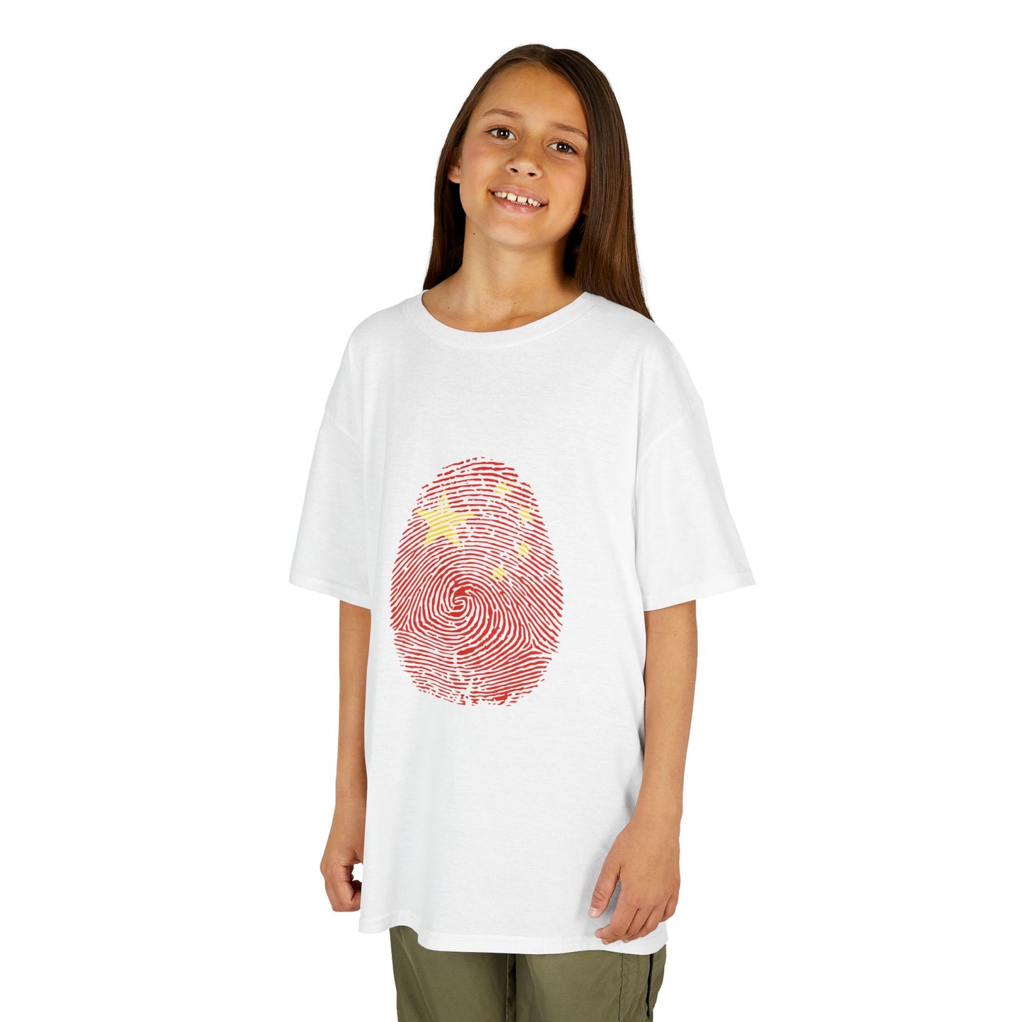 CHINA Fingerprint flag Soccer World Cup Fan T-Shirt (KIDS - UNISEX)