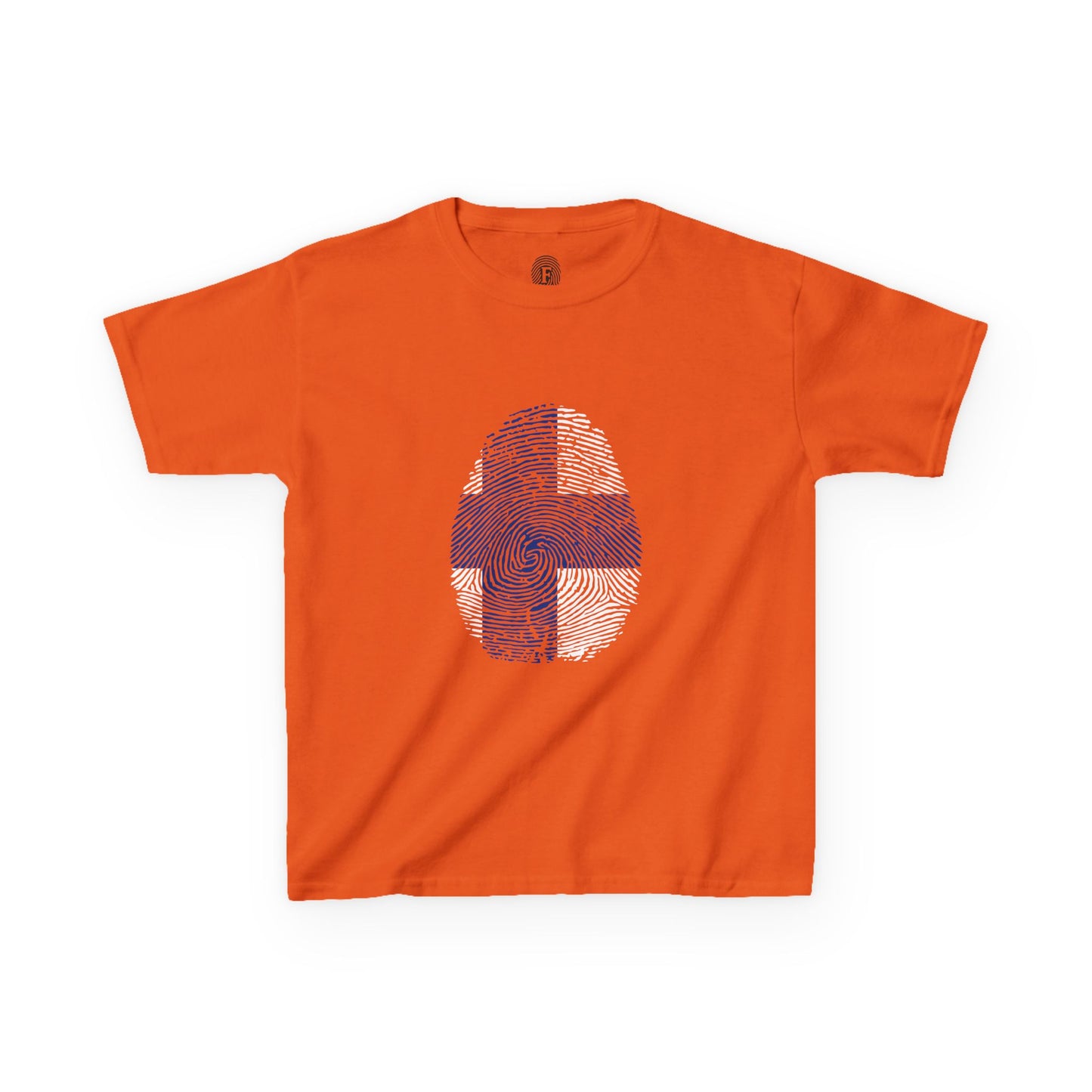 FINLAND Fingerprint flag Soccer World Cup Fan T-Shirt (KIDS - UNISEX)