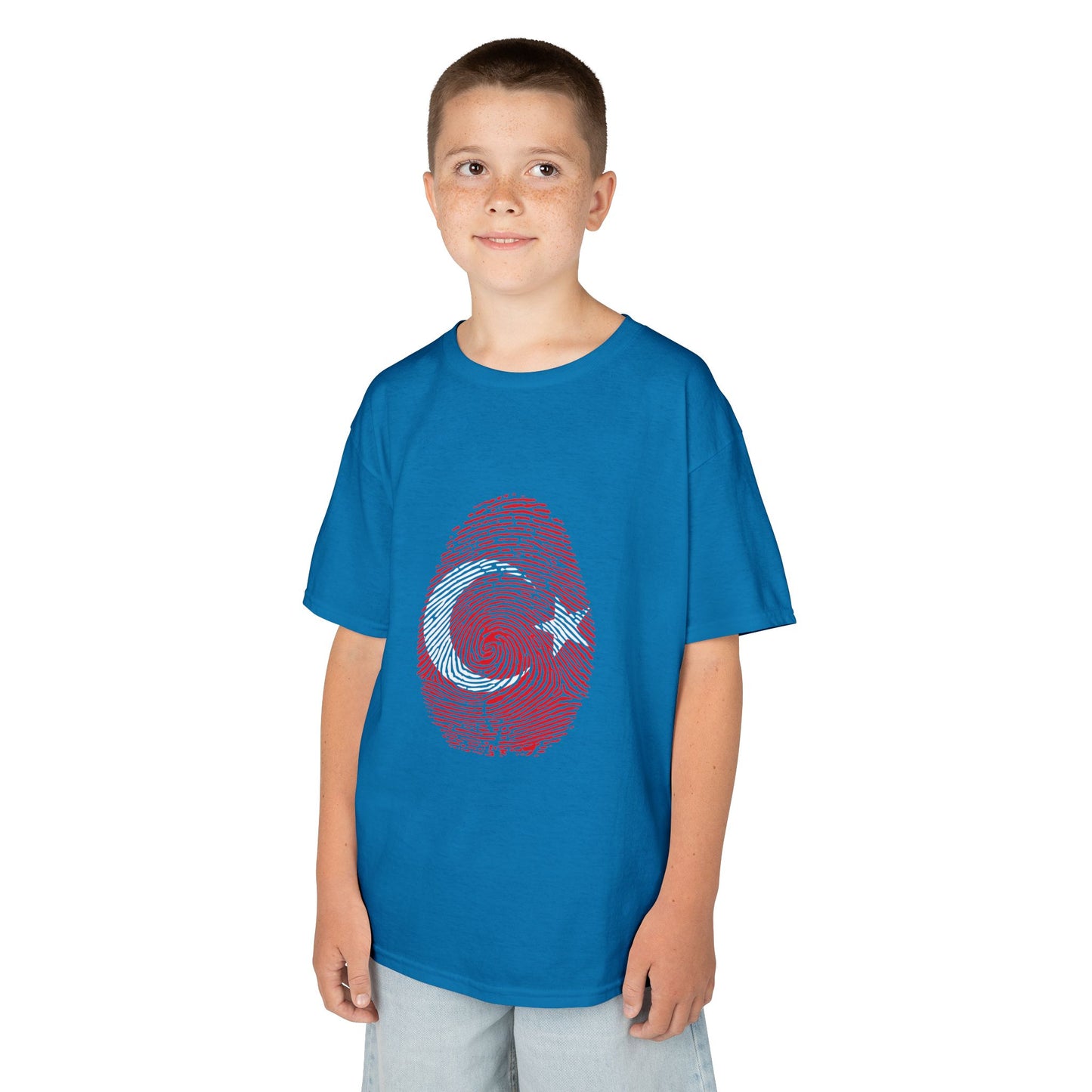 TURKIYE Fingerprint flag Soccer World Cup Fan T-Shirt (KIDS - UNISEX)