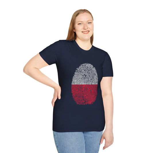 POLAND Fingerprint flag Soccer World Cup Fan T-Shirt (WOMEN)