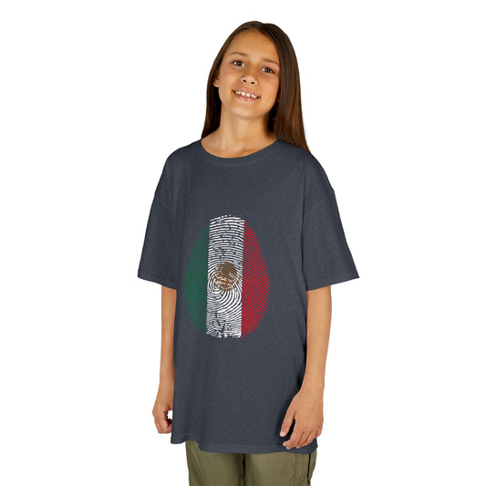 MEXICO Fingerprint flag Soccer World Cup Fan T-Shirt (KIDS - UNISEX)