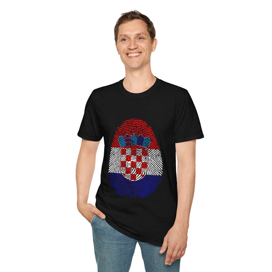 CROATIA Fingerprint flag Soccer World Cup Fan T-Shirt (MEN)
