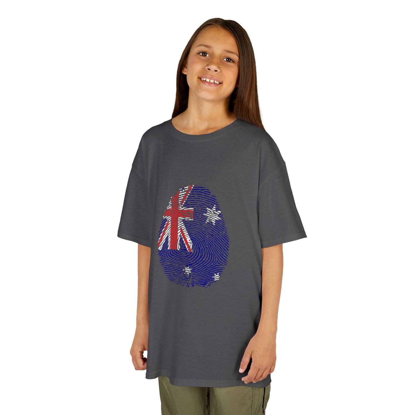 AUSTRALIA Fingerprint flag Soccer World Cup Fan T-Shirt (KIDS - UNISEX)