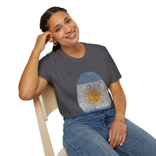 ARGENTINA Fingerprint flag Soccer World Cup Fan T-Shirt (WOMEN)