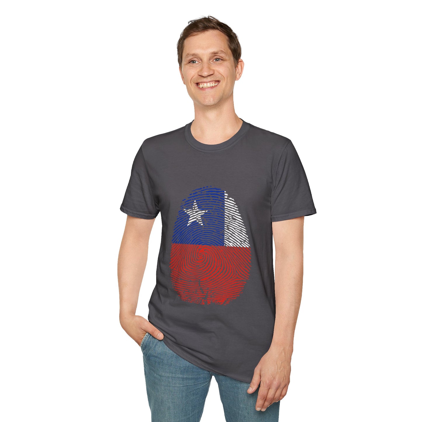 CHILE Fingerprint flag Soccer World Cup Fan T-Shirt (MEN)