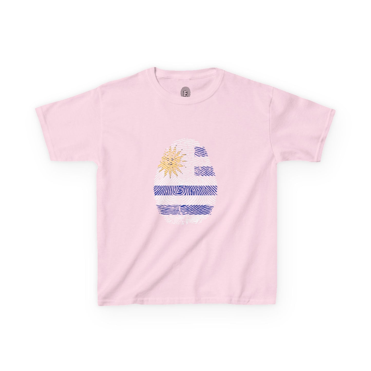 URUGUAY Fingerprint flag Soccer World Cup Fan T-Shirt (KIDS - UNISEX)