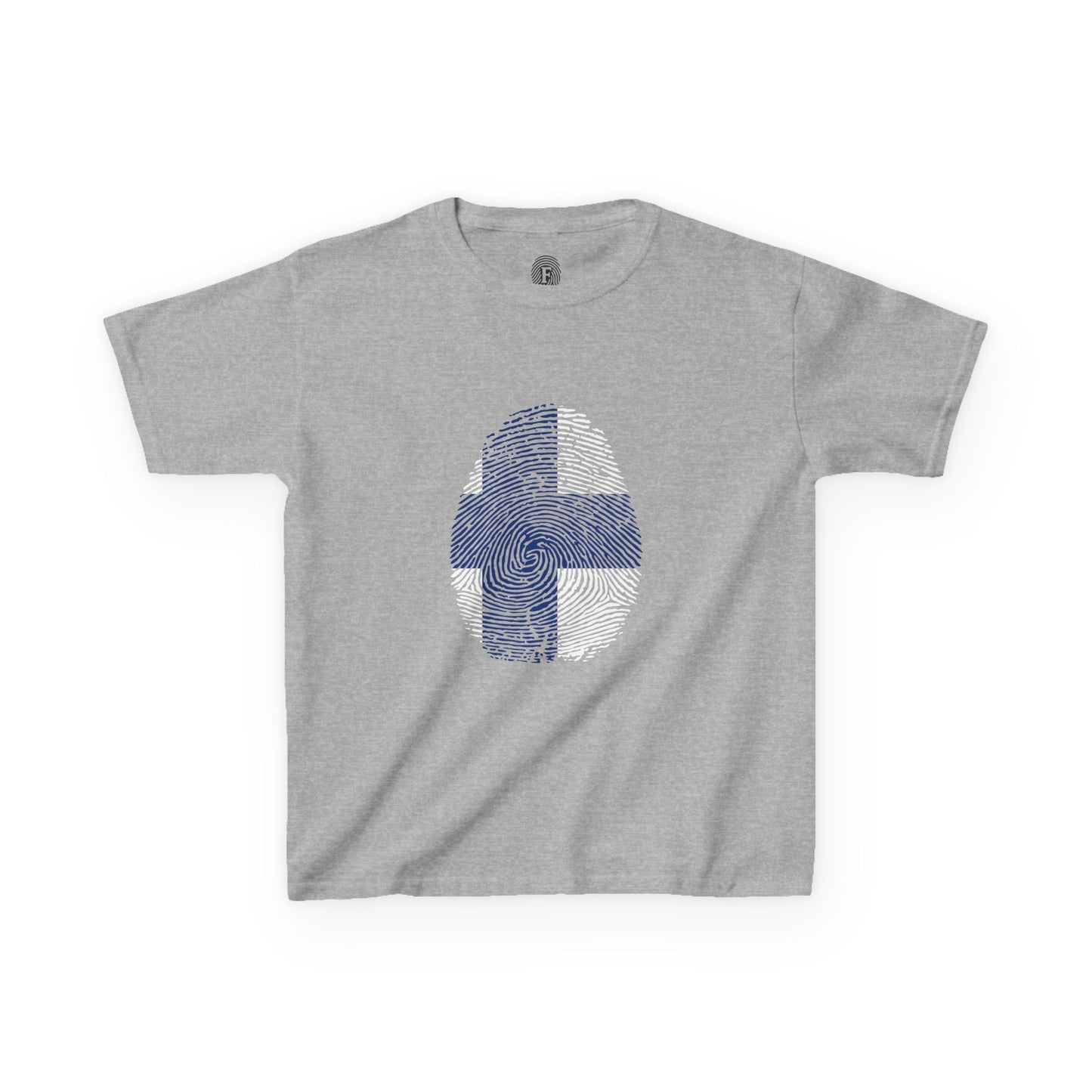 FINLAND Fingerprint flag Soccer World Cup Fan T-Shirt (KIDS - UNISEX)