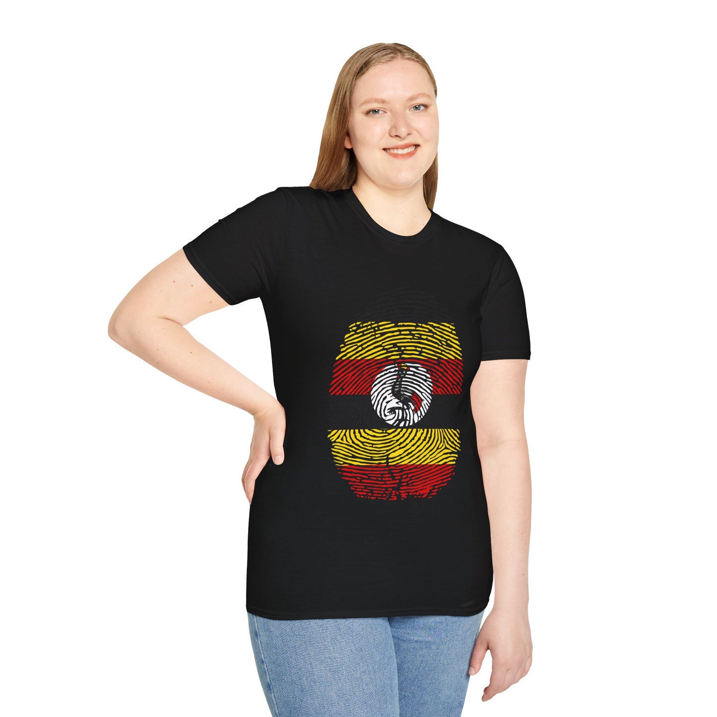 UGANDA Fingerprint flag Soccer World Cup Fan T-Shirt (WOMEN)