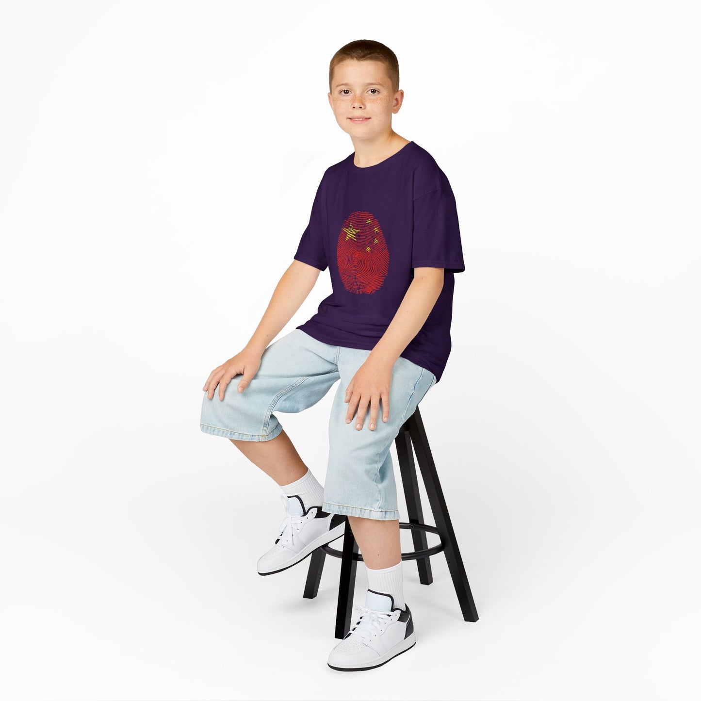 CHINA Fingerprint flag Soccer World Cup Fan T-Shirt (KIDS - UNISEX)