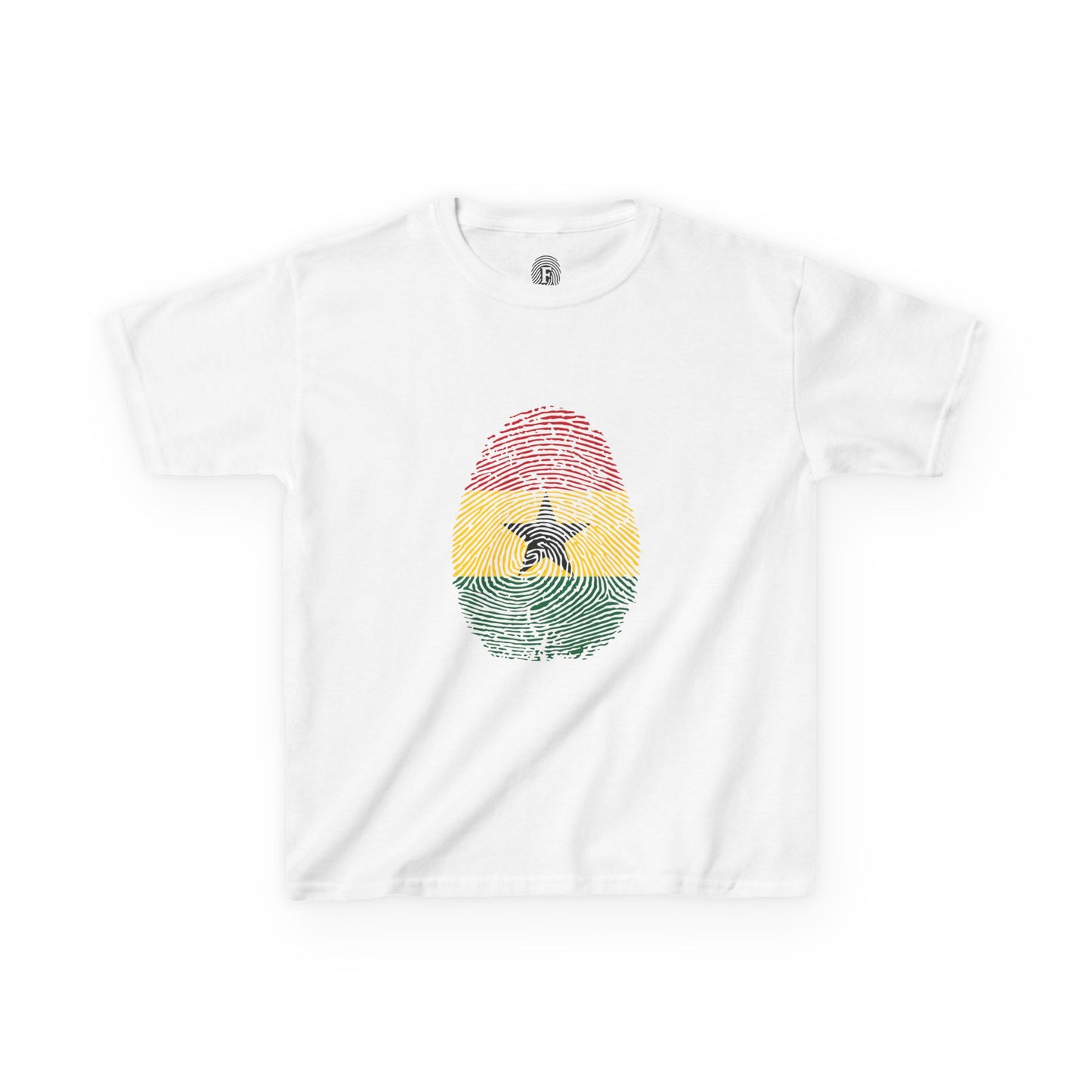 GHANA Fingerprint flag Soccer World Cup Fan T-Shirt (KIDS - UNISEX)