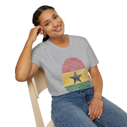 GHANA Fingerprint flag Soccer World Cup Fan T-Shirt (WOMEN)