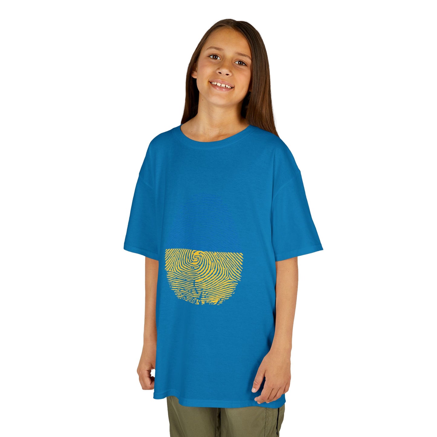 UKRAINE Fingerprint flag Soccer World Cup Fan T-Shirt (KIDS - UNISEX)