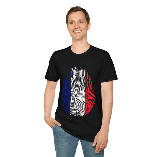 FRANCE Fingerprint flag Soccer World Cup Fan T-Shirt (MEN)