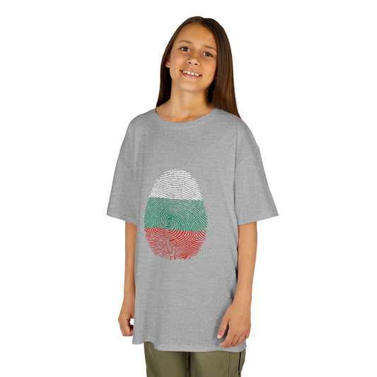 BULGARIA Fingerprint flag Soccer World Cup Fan T-Shirt (KIDS - UNISEX)