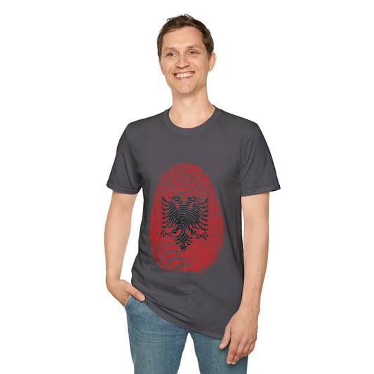 ALBANIA Fingerprint flag Soccer World Cup Fan T-Shirt (MEN)