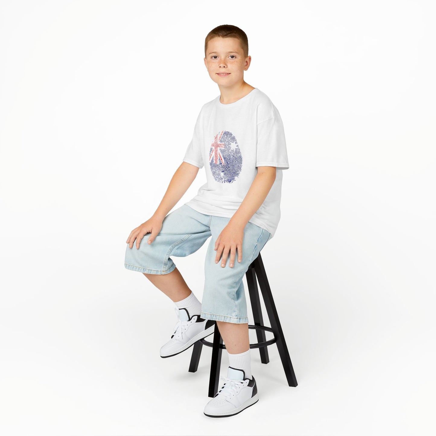 AUSTRALIA Fingerprint flag Soccer World Cup Fan T-Shirt (KIDS - UNISEX)