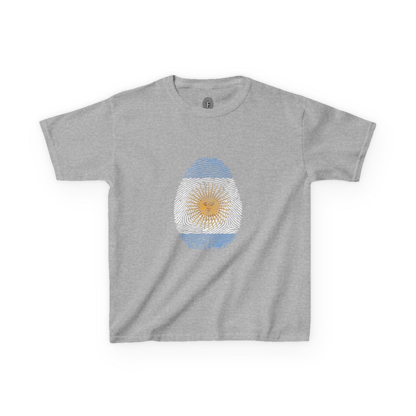 ARGENTINA Fingerprint flag Soccer World Cup Fan T-Shirt (KIDS - UNISEX)