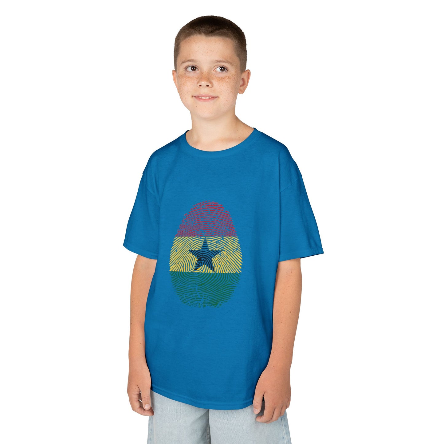 GHANA Fingerprint flag Soccer World Cup Fan T-Shirt (KIDS - UNISEX)