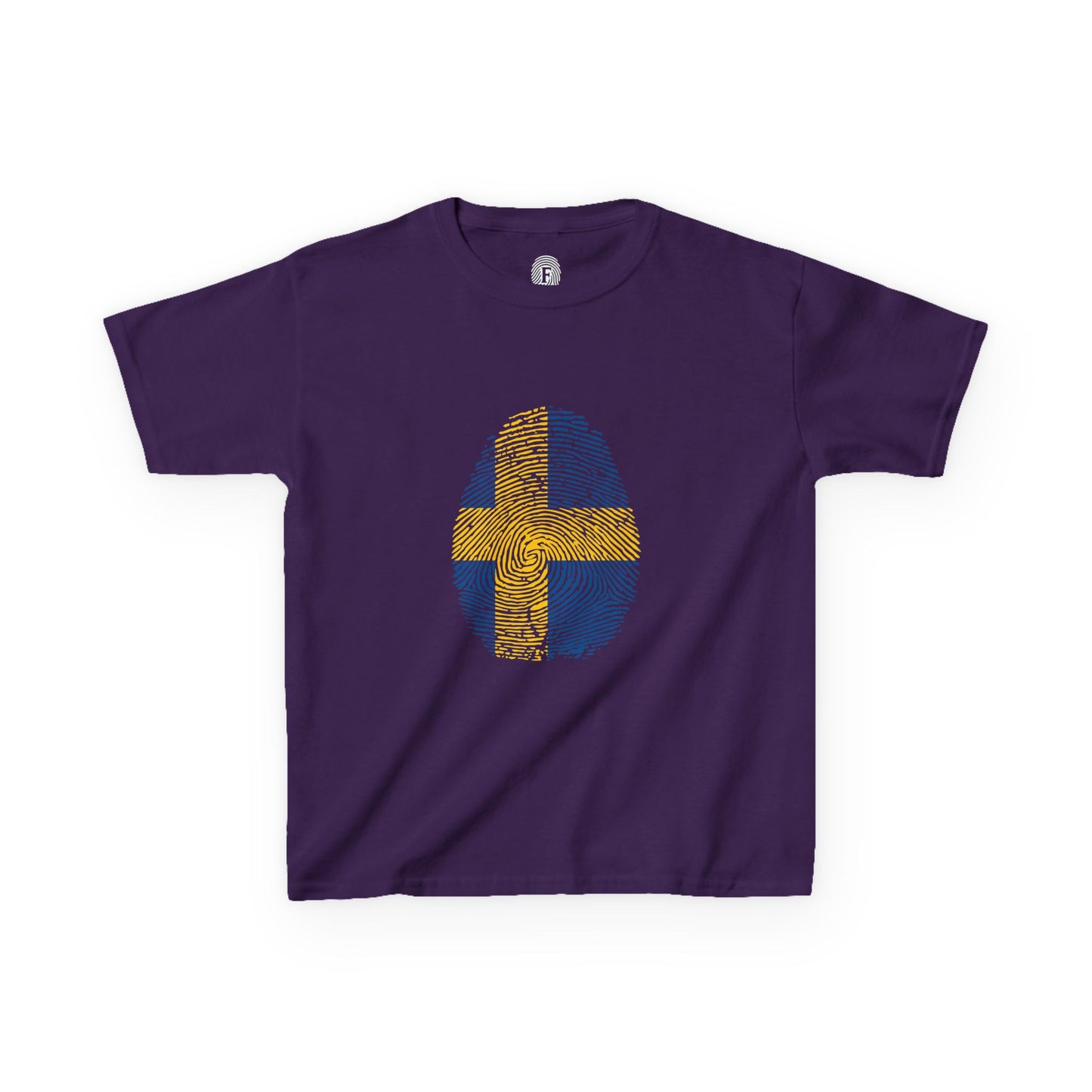 SWEDEN Fingerprint flag Soccer World Cup Fan T-Shirt (KIDS - UNISEX)