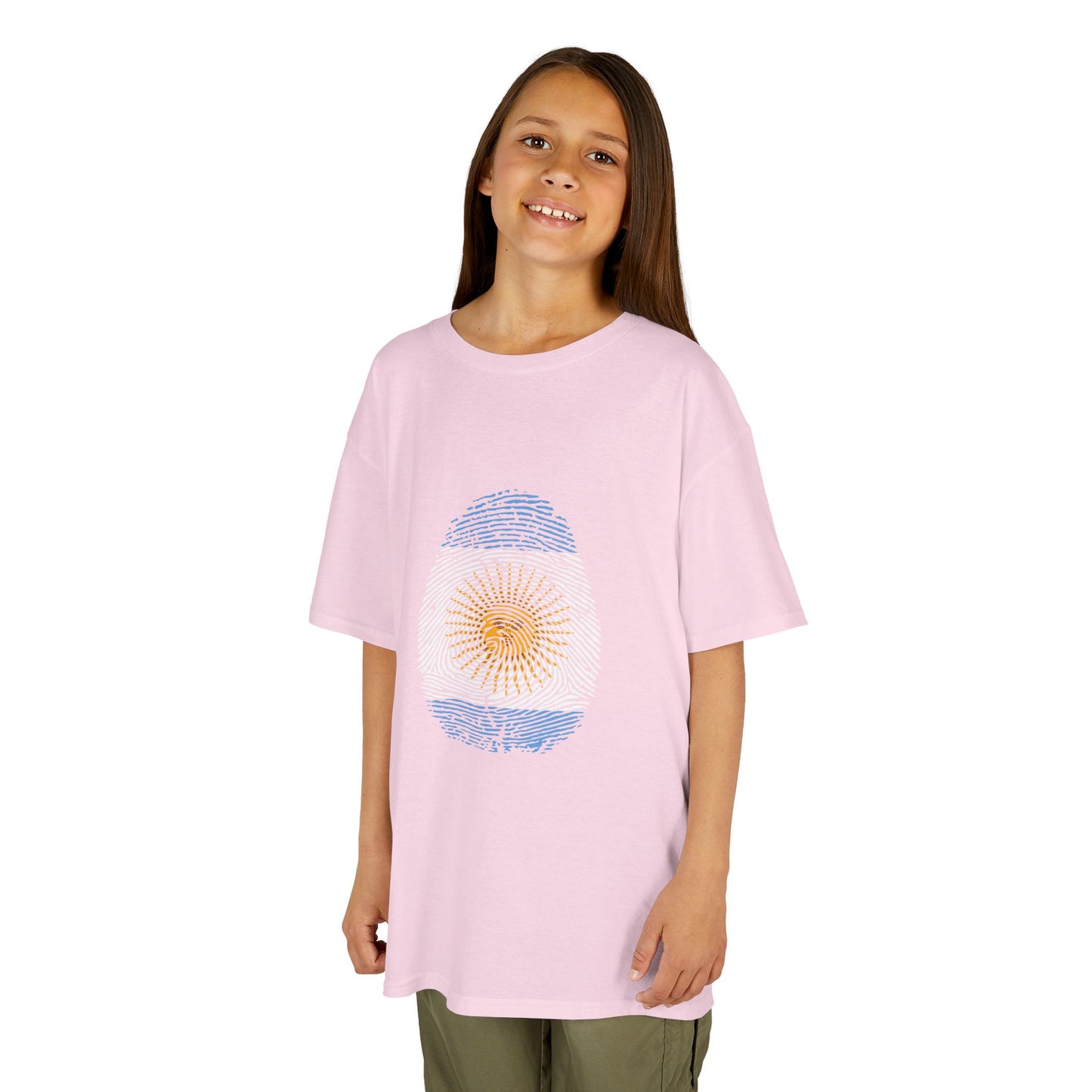 ARGENTINA Fingerprint flag Soccer World Cup Fan T-Shirt (KIDS - UNISEX)