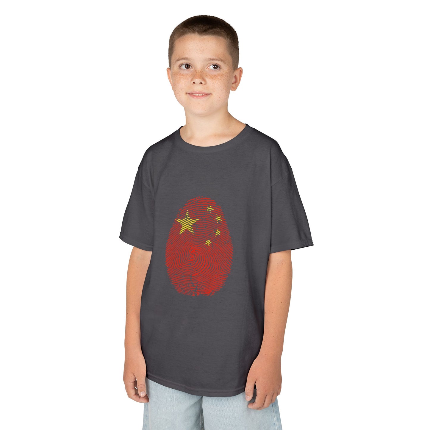 CHINA Fingerprint flag Soccer World Cup Fan T-Shirt (KIDS - UNISEX)
