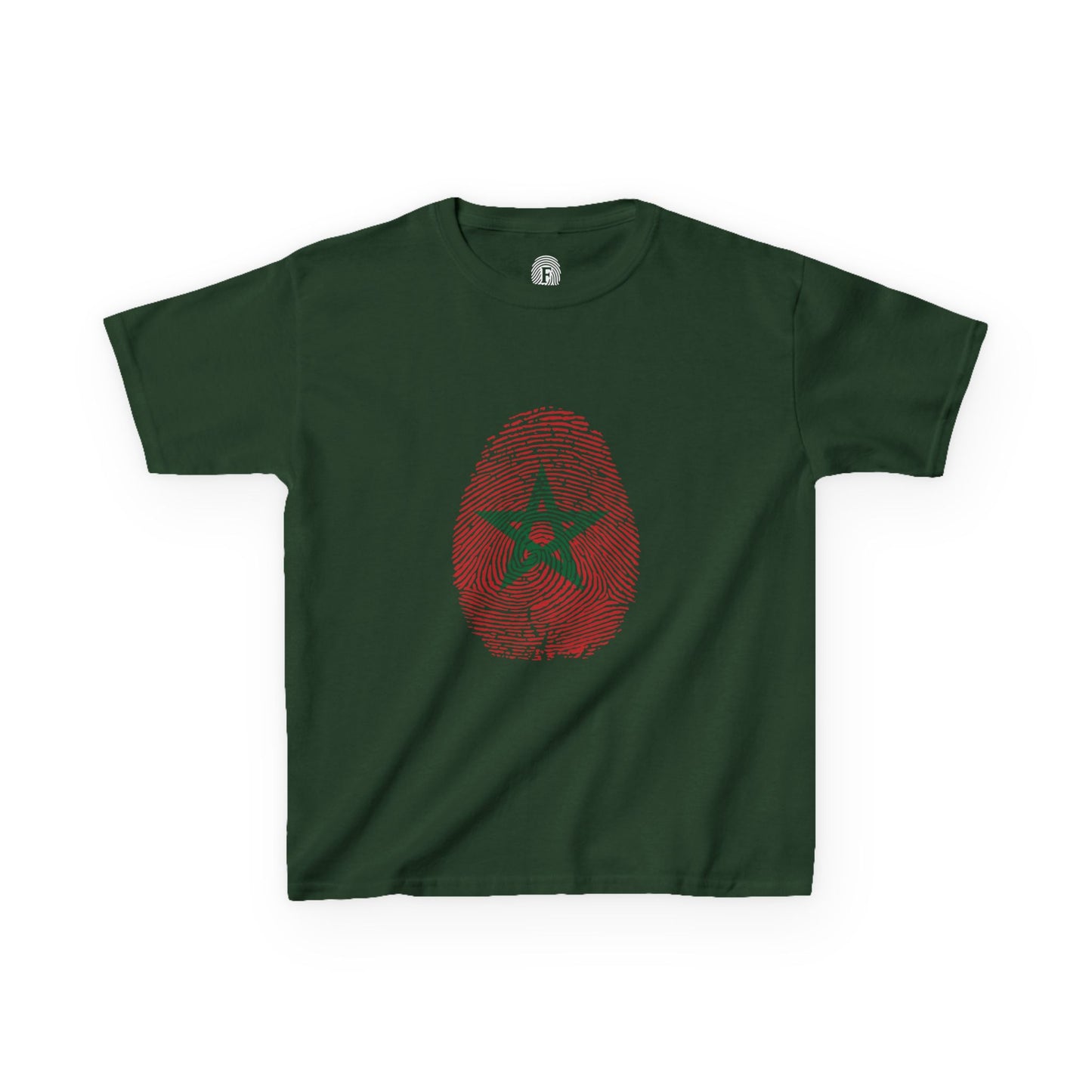 MOROCCO Fingerprint flag Soccer World Cup Fan T-Shirt (KIDS - UNISEX)