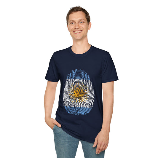 ARGENTINA Fingerprint flag Soccer World Cup Fan T-Shirt (MEN)