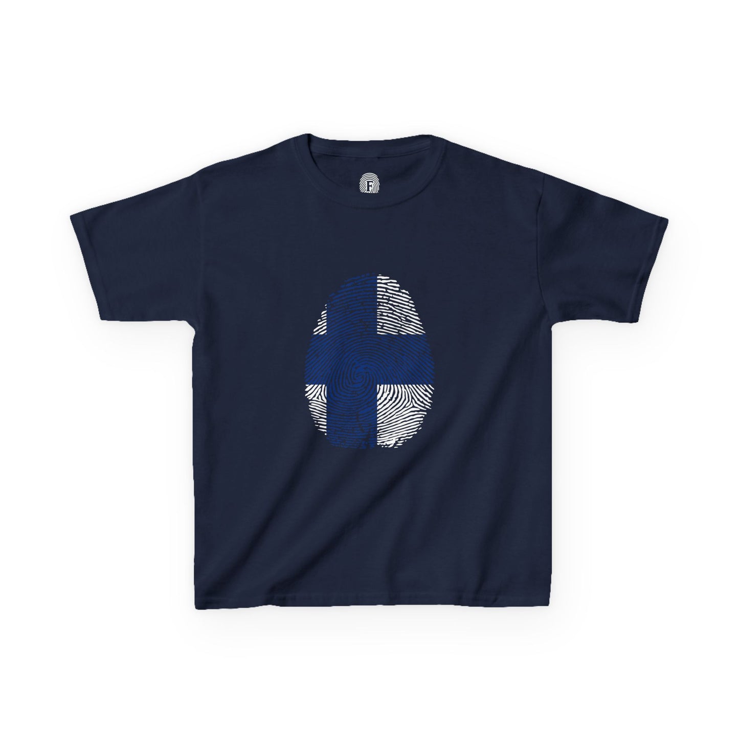 FINLAND Fingerprint flag Soccer World Cup Fan T-Shirt (KIDS - UNISEX)