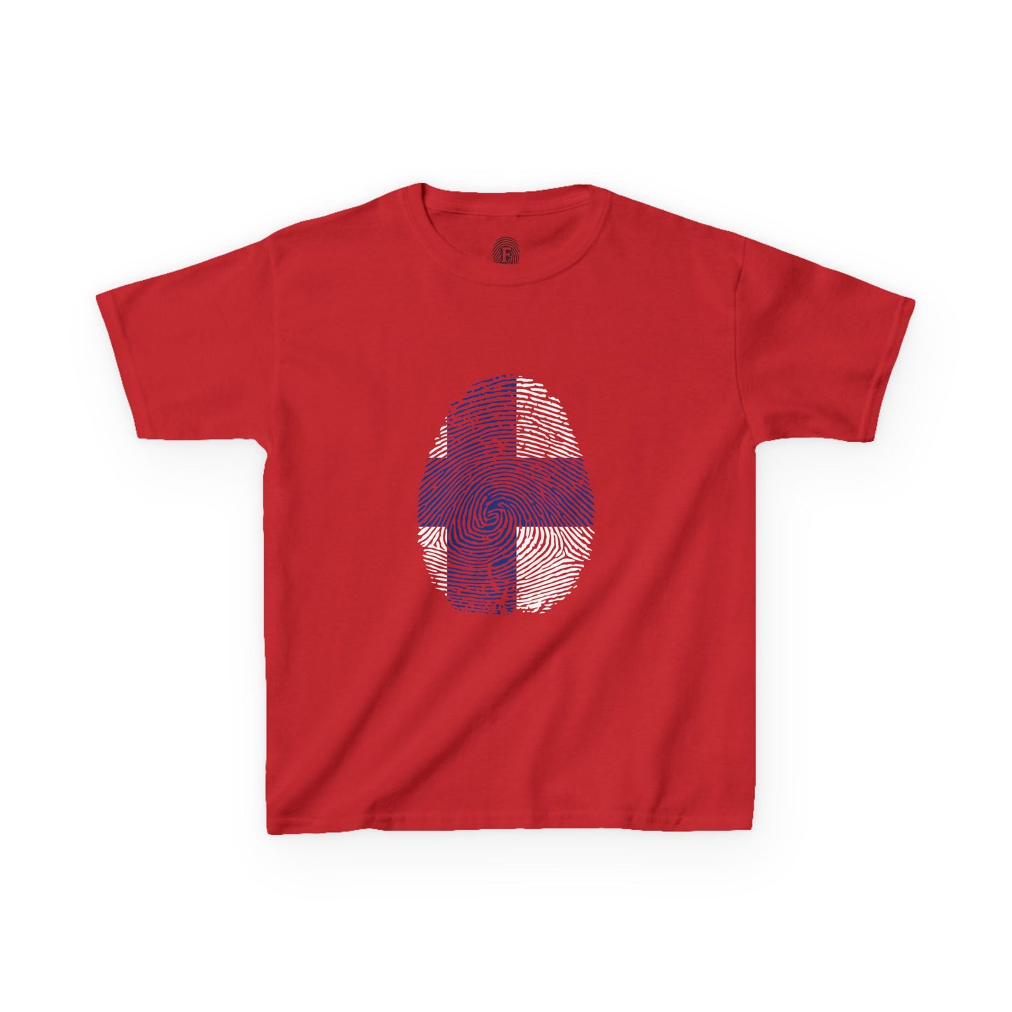 FINLAND Fingerprint flag Soccer World Cup Fan T-Shirt (KIDS - UNISEX)