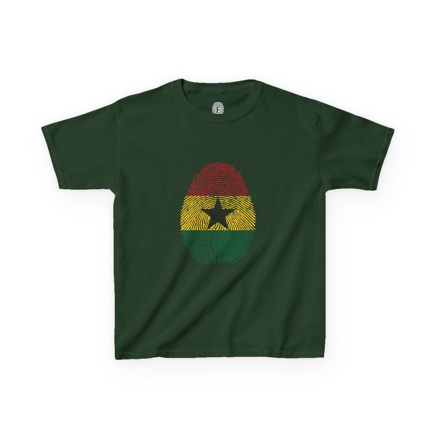 GHANA Fingerprint flag Soccer World Cup Fan T-Shirt (KIDS - UNISEX)