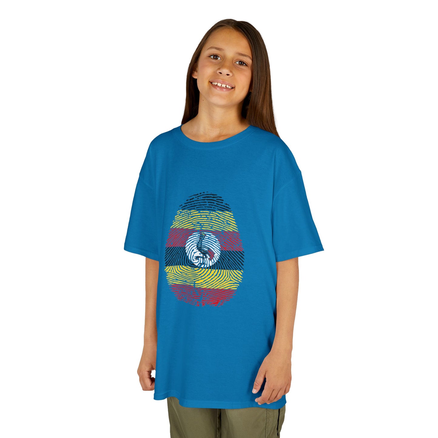 UGANDA Fingerprint flag Soccer World Cup Fan T-Shirt (KIDS - UNISEX)