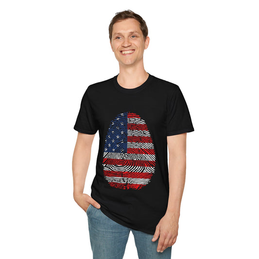 USA Fingerprint flag Soccer World Cup Fan T-Shirt (MEN)