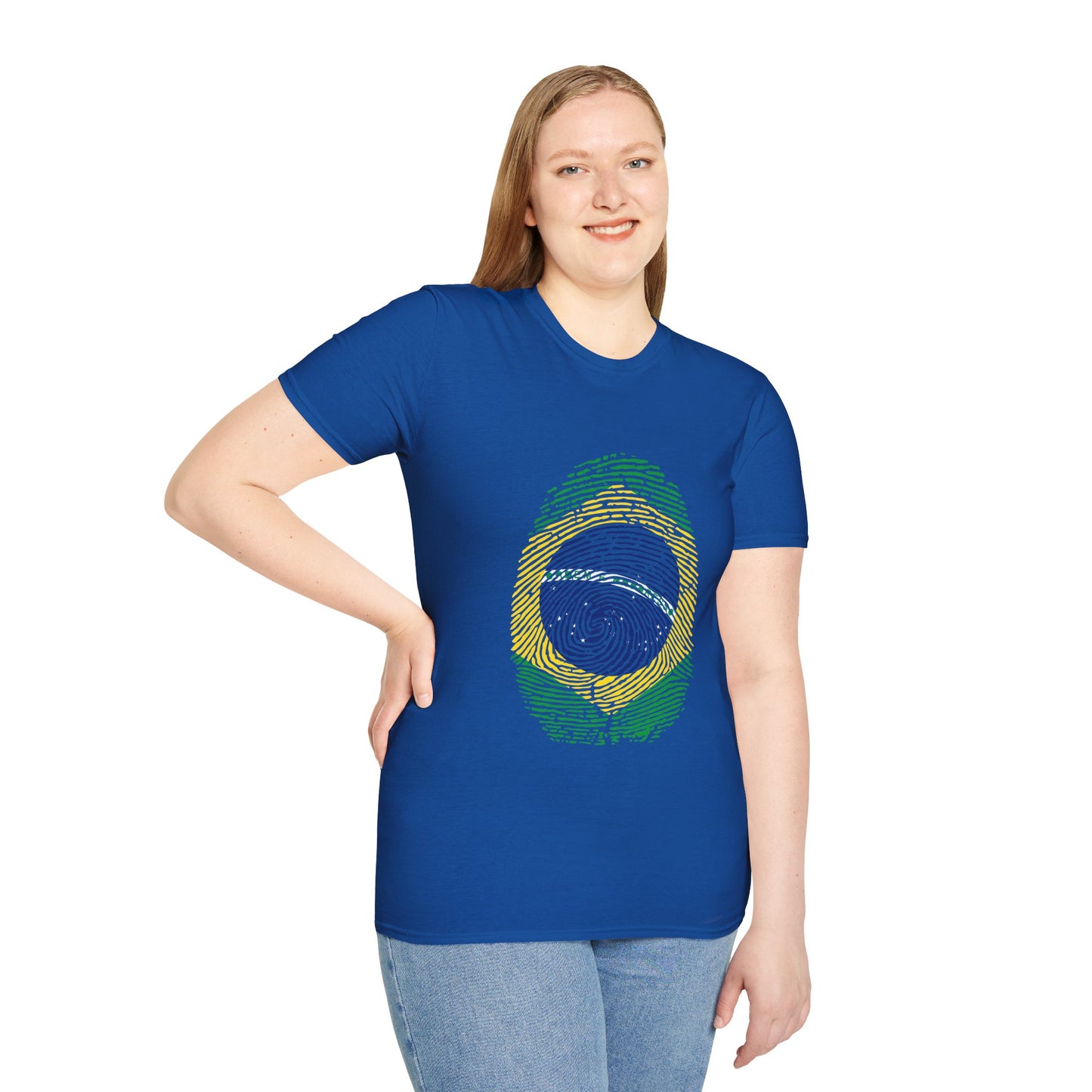 BRAZIL Fingerprint flag Soccer World Cup Fan T-Shirt (WOMEN)