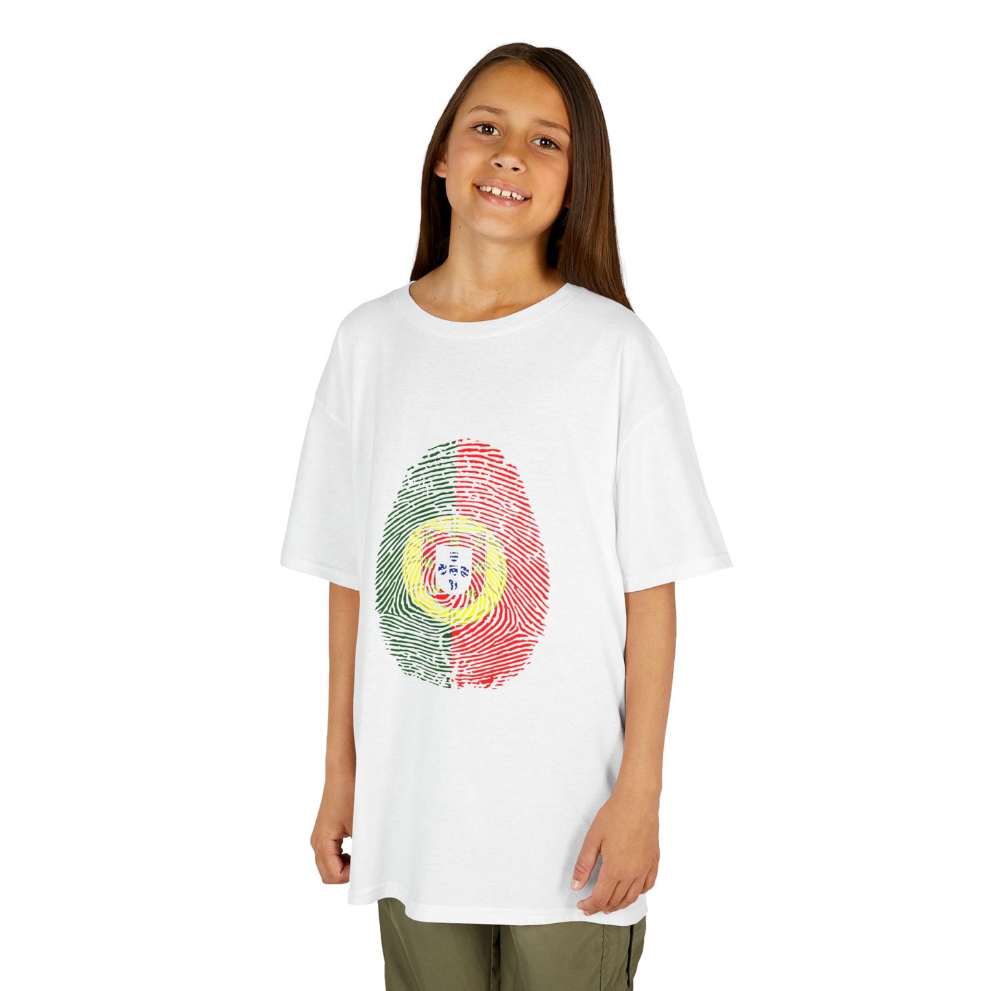 PORTUGAL Fingerprint flag Soccer World Cup Fan T-Shirt (KIDS - UNISEX)
