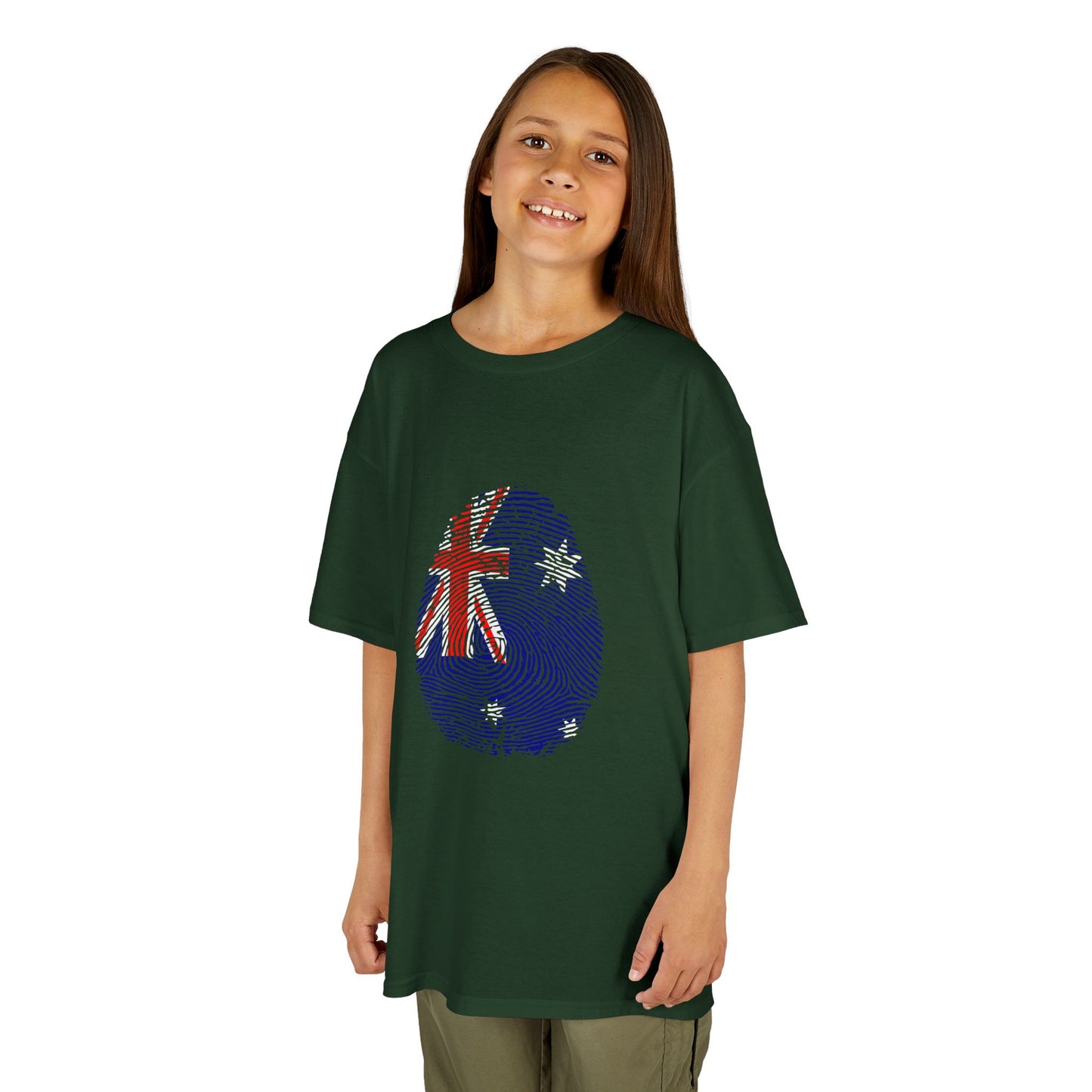 AUSTRALIA Fingerprint flag Soccer World Cup Fan T-Shirt (KIDS - UNISEX)