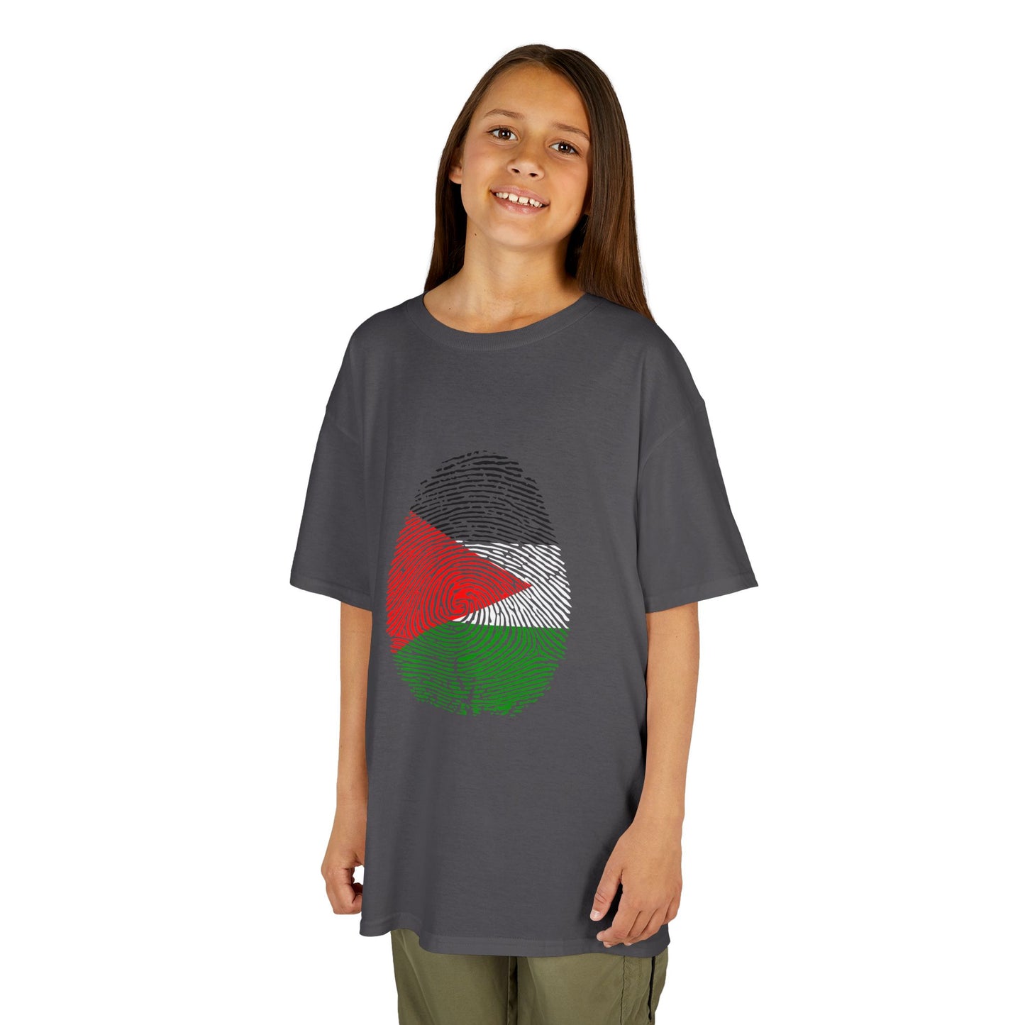 PALESTINE Fingerprint flag Soccer World Cup Fan T-Shirt (KIDS - UNISEX)