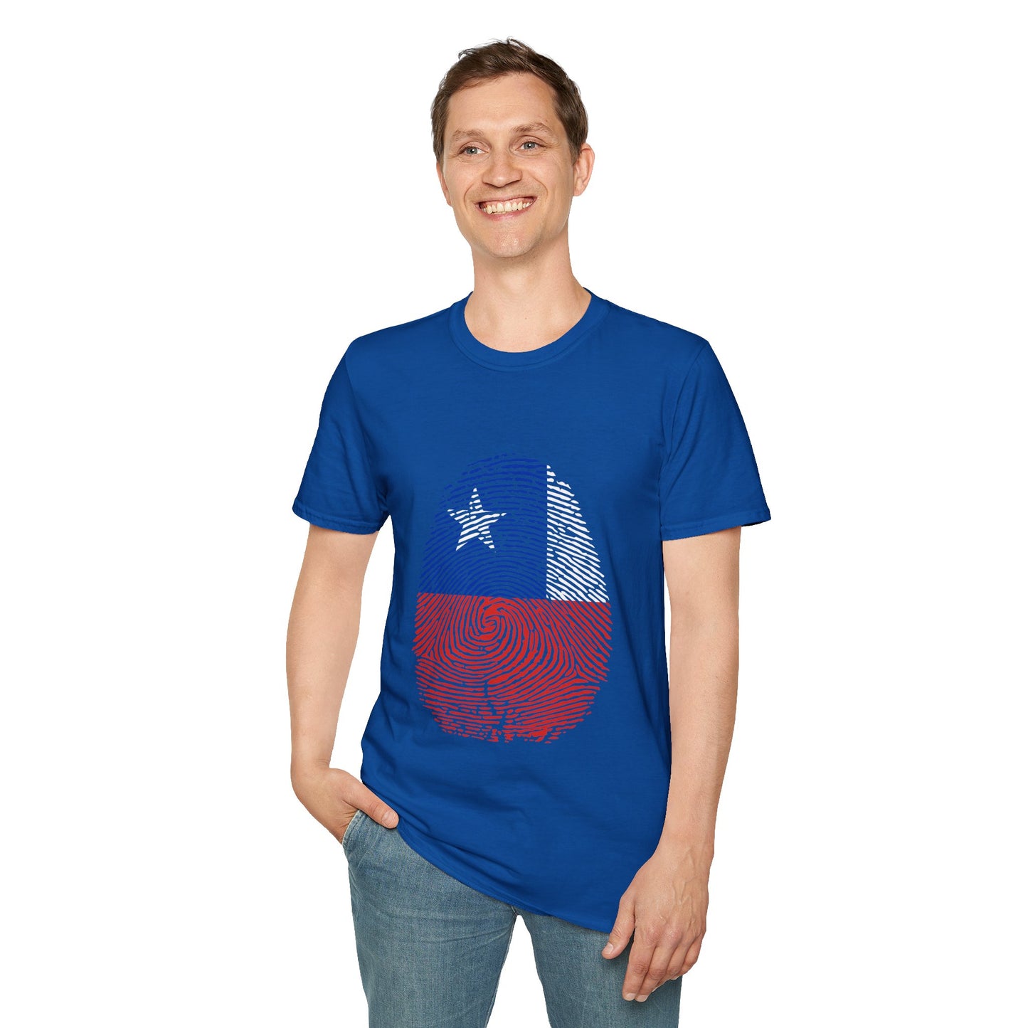 CHILE Fingerprint flag Soccer World Cup Fan T-Shirt (MEN)
