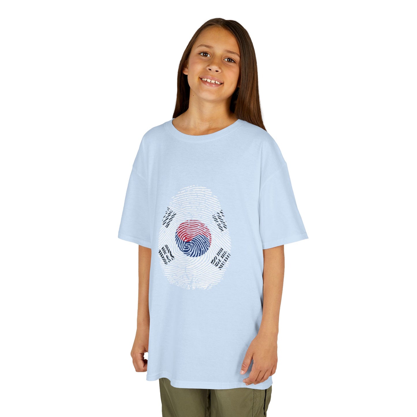 SOUTH KOREA Fingerprint flag Soccer World Cup Fan T-Shirt (KIDS - UNISEX)